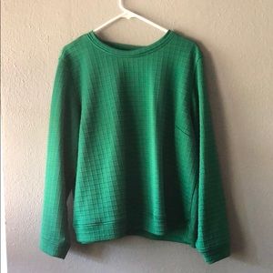 Eloquii Green waffle texture Boxy Sweatshirt